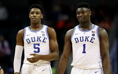 R.J. Barrett and Zion Williamson from their Duke days