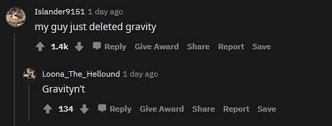 OP found a way to literally delete gravity (Image via Reddit)