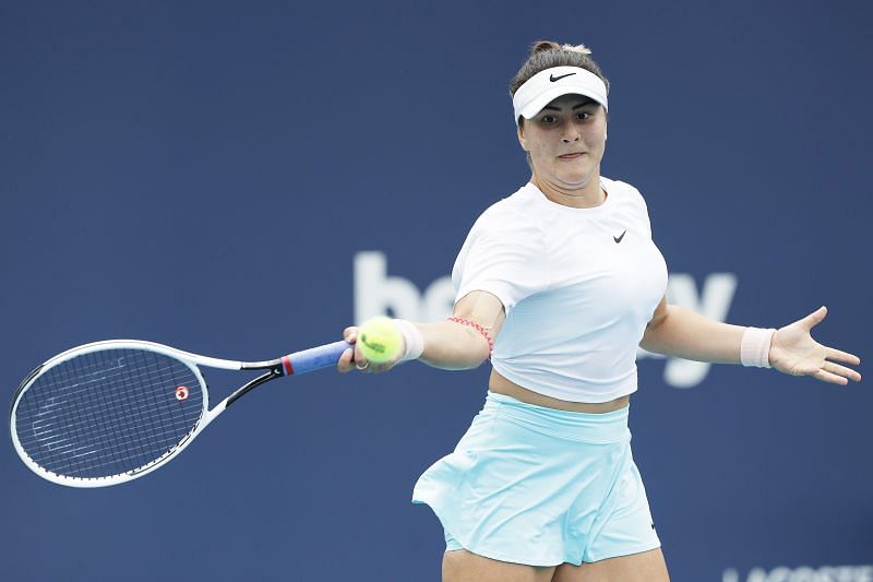 Bianca Andreescu during the 2021 Miami Open final