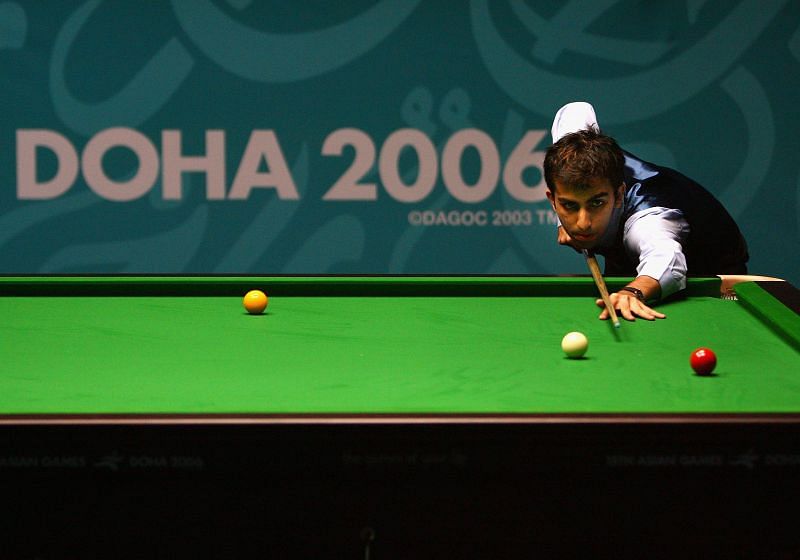 Pankaj Advani in action during the 2006 Doha Asian Games