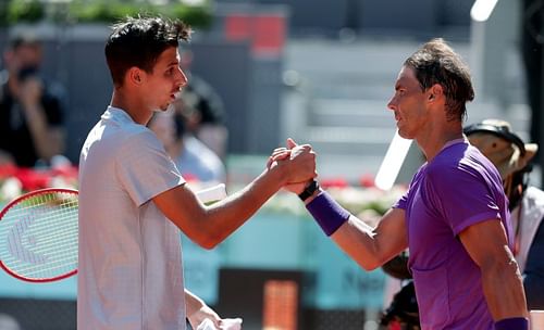 Rafael Nadal after defeating Alexei Popyrin at the Madrid Open