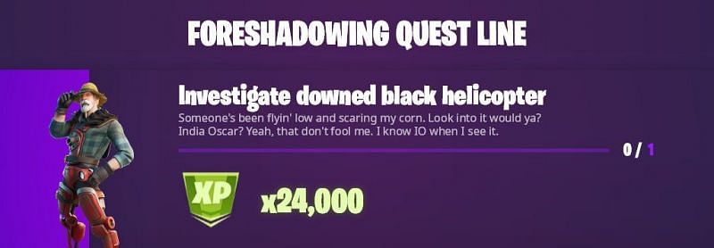 The second Foreshadowing quest in Fortnite (Image via Twitter/Hypex)