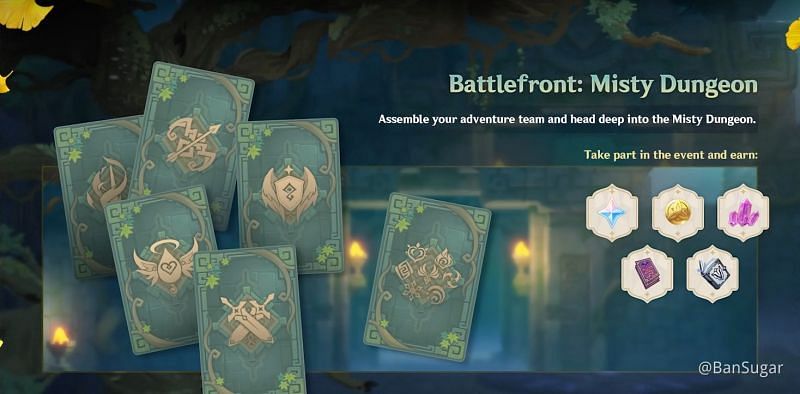 Preview of the event page for Battlefront: Misty Dungeon (image via BanSugar)