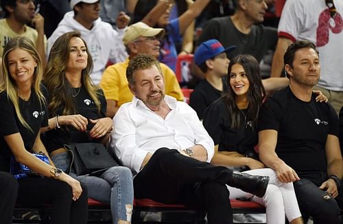 James Dolan (center), owner of the New York Knicks