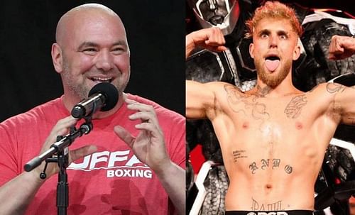 Dana White (left); Jake Paul (right)