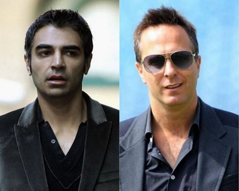 Salman Butt and Michael Vaughan (R)