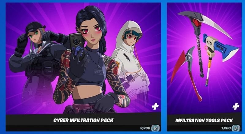 The Cyber Infiltration pack and the Infiltration tools pack can still be found in the item shop. Image via Epic Games