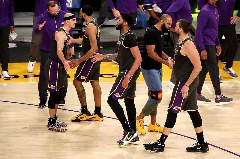 LA Lakers during their win against Denver Nuggets