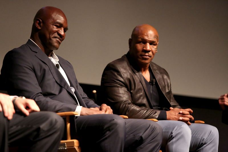 Evander Holyfield (left) and Mike Tyson (right)