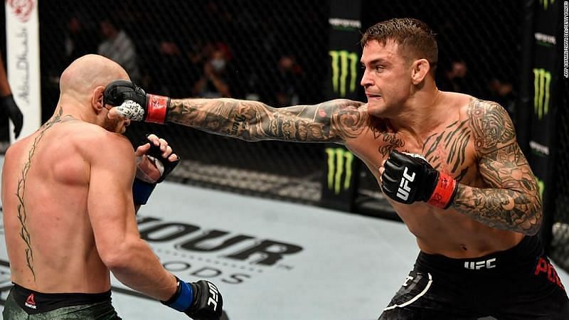 Conor McGregor (left); Dustin Poirier (right)