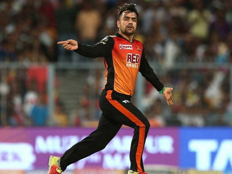 Rashid Khan celebrating a wicket in trademark style.(Photo credits: Twitter)