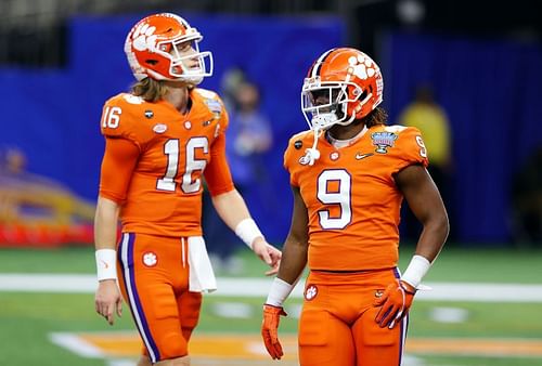 Clemson's Trevor Lawrence and Travis Etienne