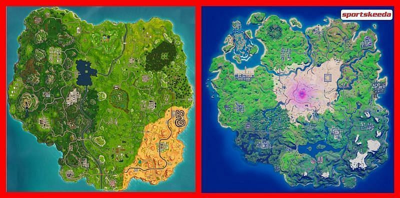 What Does The New Map In Fortnite Look Like The Old Fortnite Map Vs Chapter 2 Season 6 Map Why The New Map Is Simply Too Much