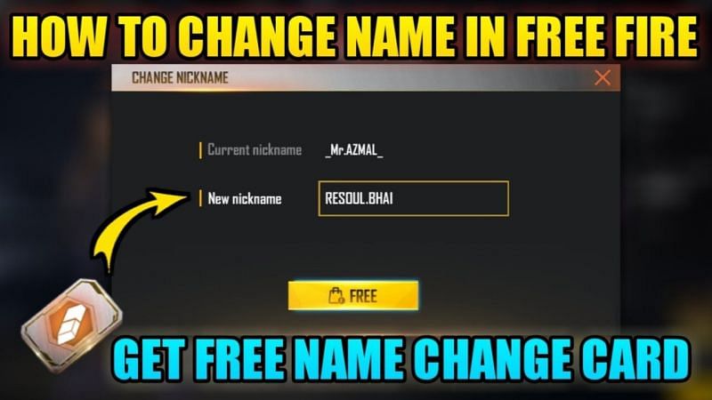 Players can get a free Name Change card in Free Fire (Image via RESOL GAMING, YouTube)