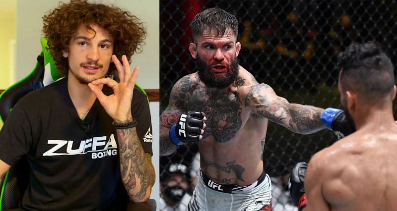 Sean O&#039;Malley (Left) and Cody Garbrandt at UFC Vegas 27 (Right)