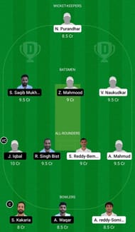 Dream11 Team for Prague Spartans Mobilizers vs Bohemian CC - ECS T10 Prague 2021.