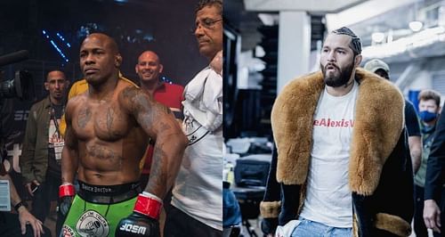 Alexis Vila (Left) and Jorge Masvidal at UFC 261 (Right): Masvidal donned the t-shirt that read '#FreeAlexisVila