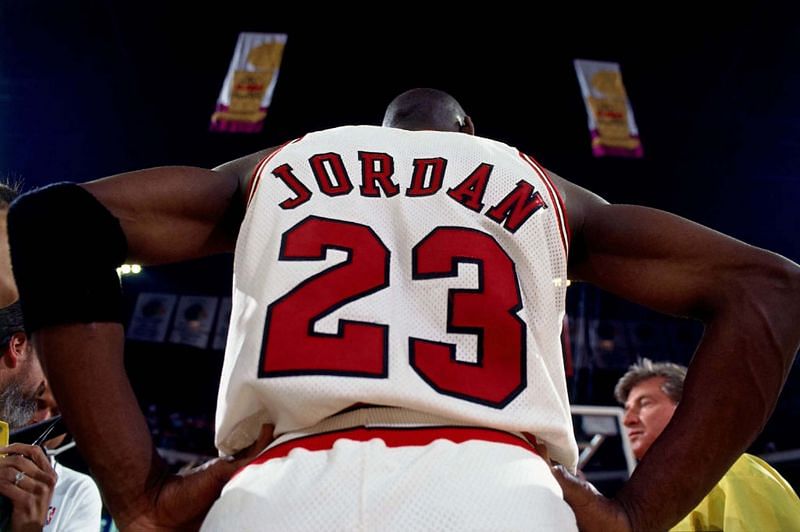 Michael Jordan with the Chicago Bulls.