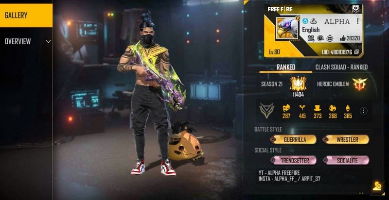 Alpha Ff S Free Fire Id K D Ratio And Stats In May 21