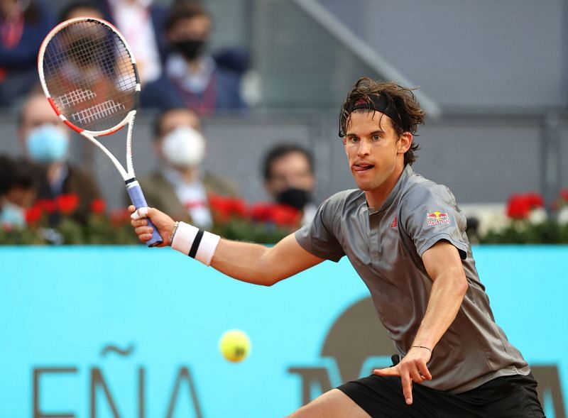 Dominic Thiem in action against Marcos Giron