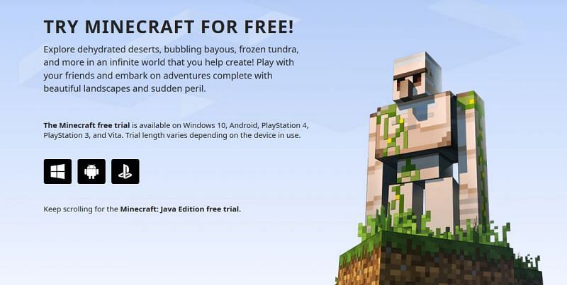 How to download Minecraft Java Edition free trial