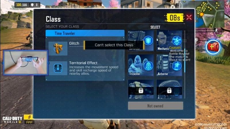Time Traveler Class is locked as of now (Image via YouTube/ParkerTheSlayer Clips)