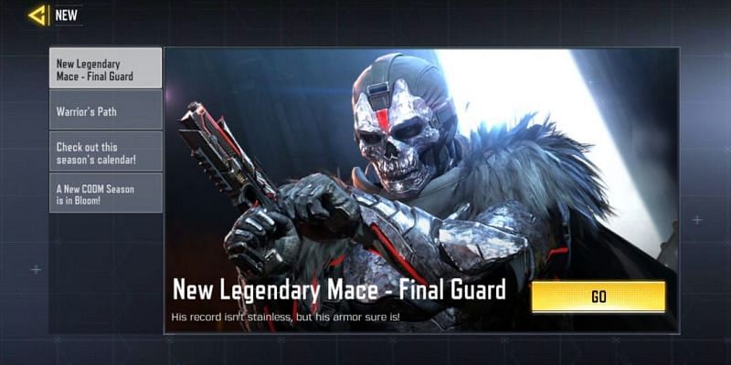 Features of the new Legendary Mace - Final Guard (Image via Activision)
