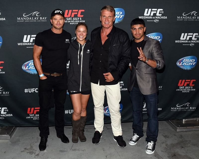 Ronda Rousey with the cast of The Expendables 3