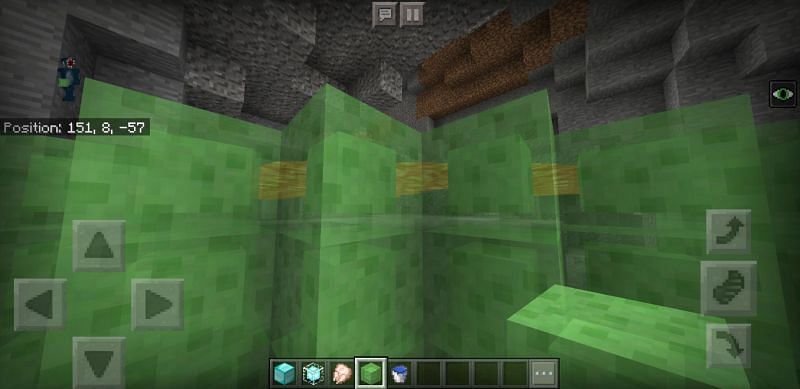 Slime blocks in Minecraft (Image via u/mincekreft)