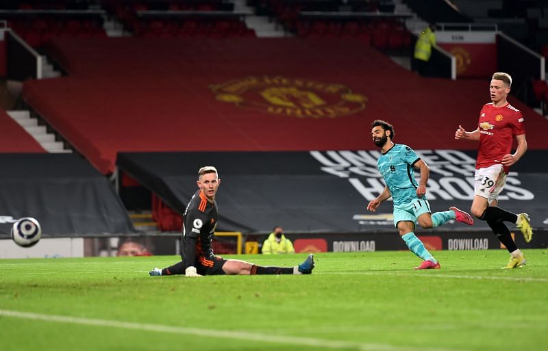 Dean Henderson did not have the best game against Liverpool. (Photo by Peter Powell - Pool/Getty Images)