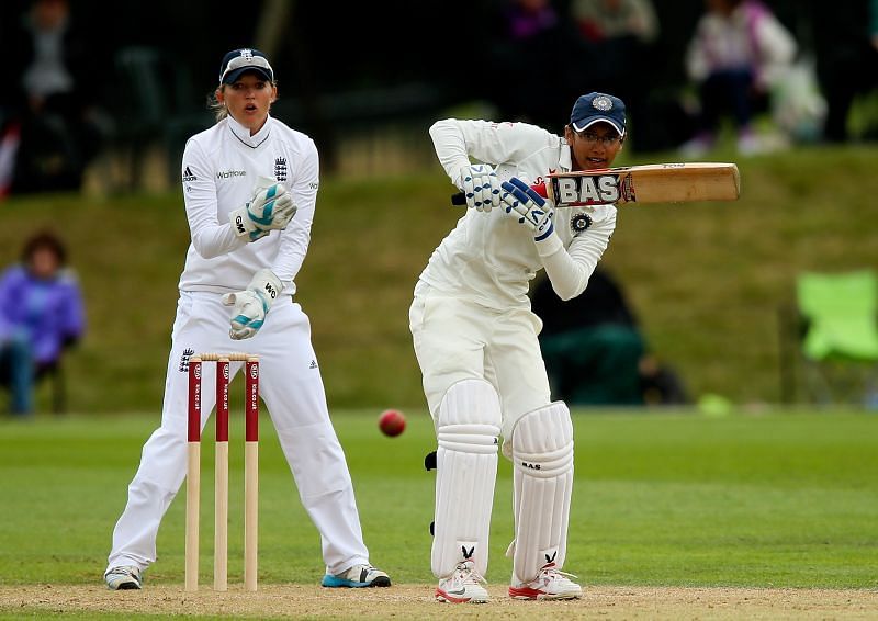 Smriti Mandhana made her Test debut against the England women&#039;s cricket team
