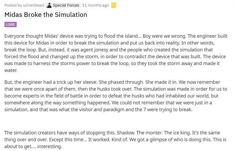 The lore surrounding Midas and the device (Image via Reddit/ r/FortniteBR)