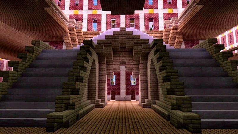 Minecraft Glass Stairs Chandelier Staircase  Minecraft houses, Stairs  minecraft, Minecraft room