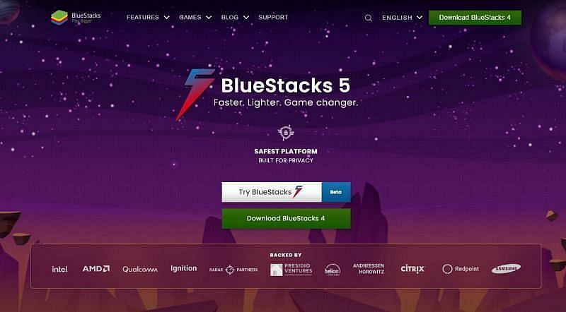 Bluestacks की आधिकारिक वेबसाइट 