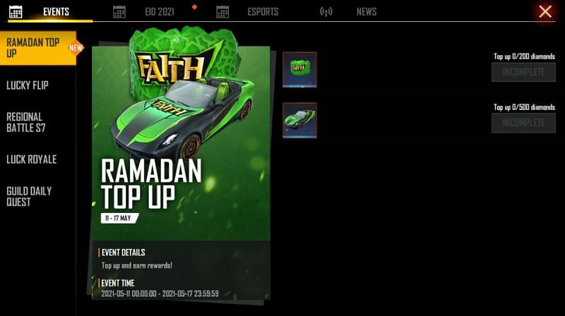Click the &ldquo;Ramadan Top Up&rdquo; tab