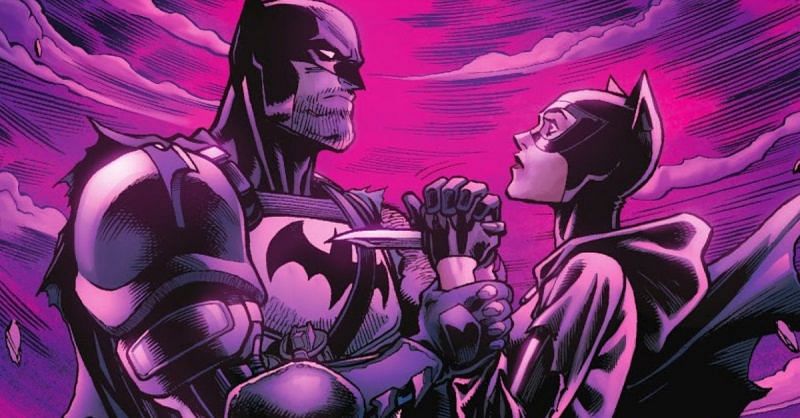 Catwoman stabs Batman - Fortnite Batman Zero Point (Image via Epic Games)