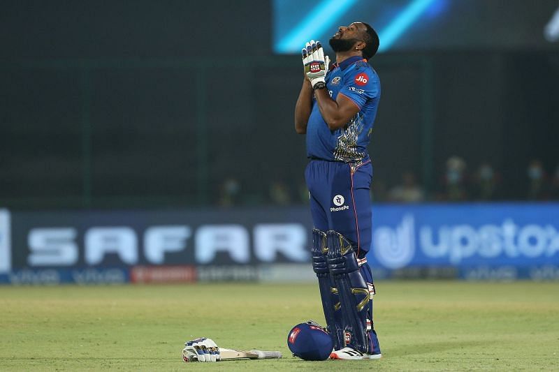 Kieron Pollard celebrating his match-winning knock. (PC: IPL)