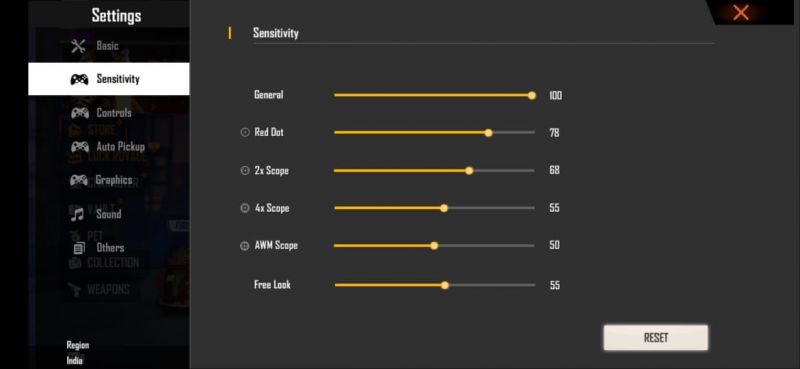 Best Free Fire sensitivity settings for beginners to land maximum