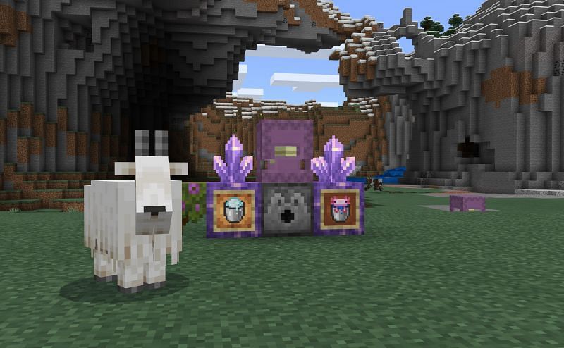 Goats, amethyst and shards (Image via Mojang)