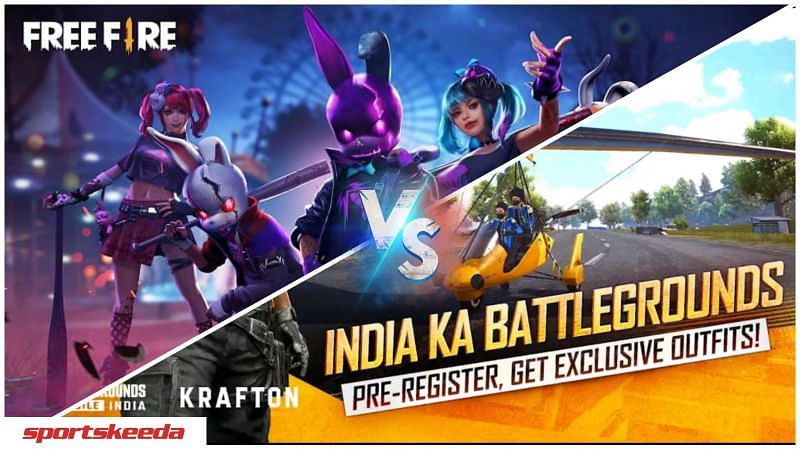 Battlegrounds Mobile India VS Free Fire