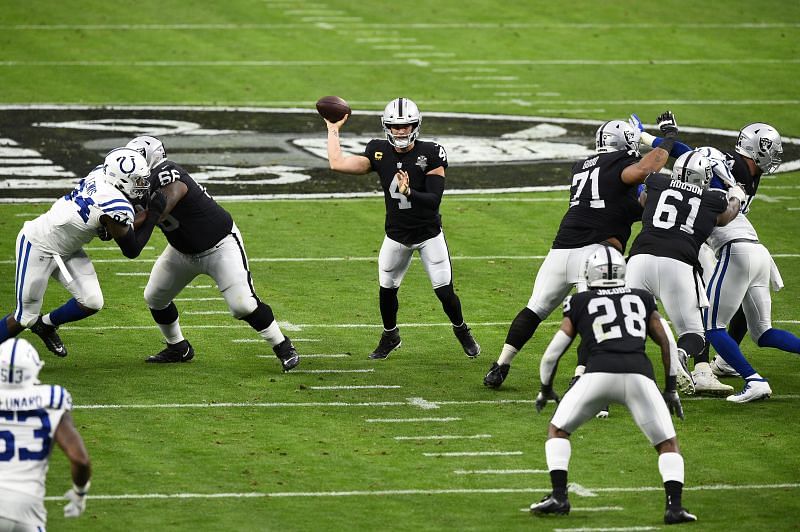 Derek Carr with the Las Vegas Raiders