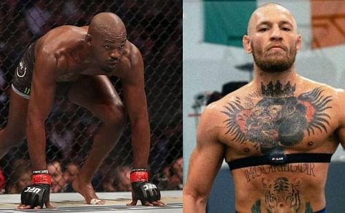 Jon Jones (left); Conor McGregor (right)