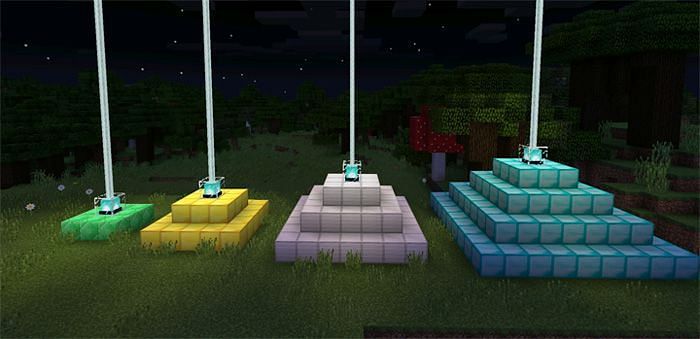 Beacons (Image via Minecraft)