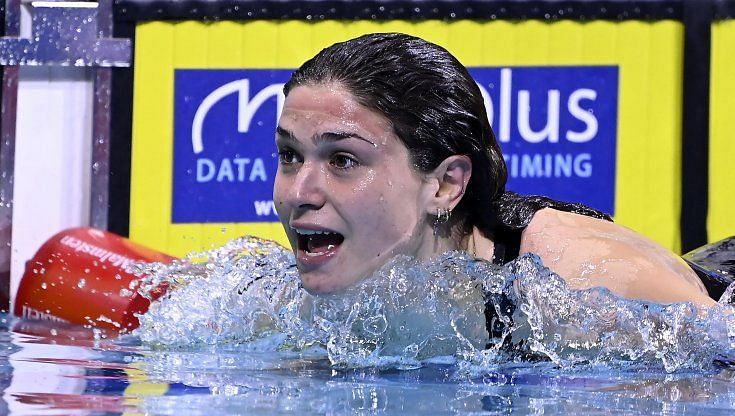 Benedetta Pilato barely broke a sweat setting a new world record at the European Swimming Championships. (Source: AFP)