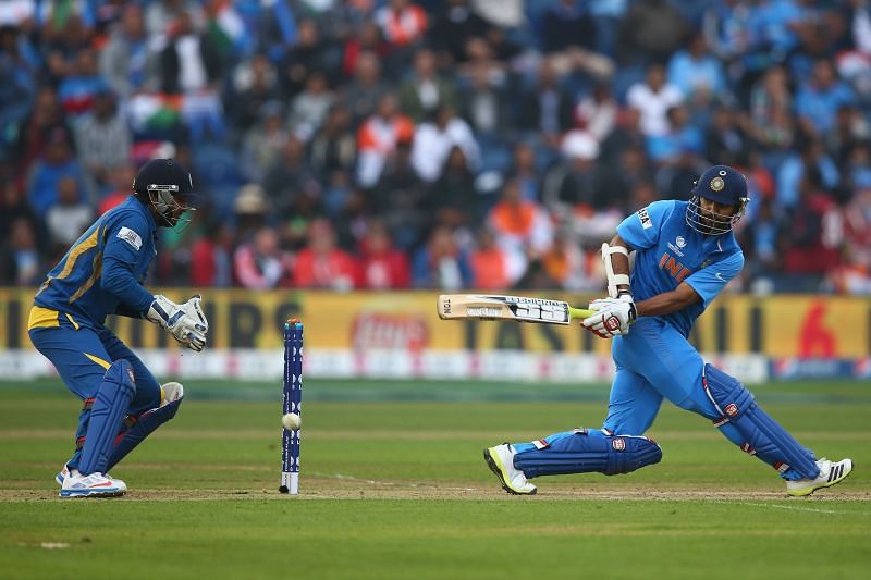 Action from an India vs Sri Lanka game.