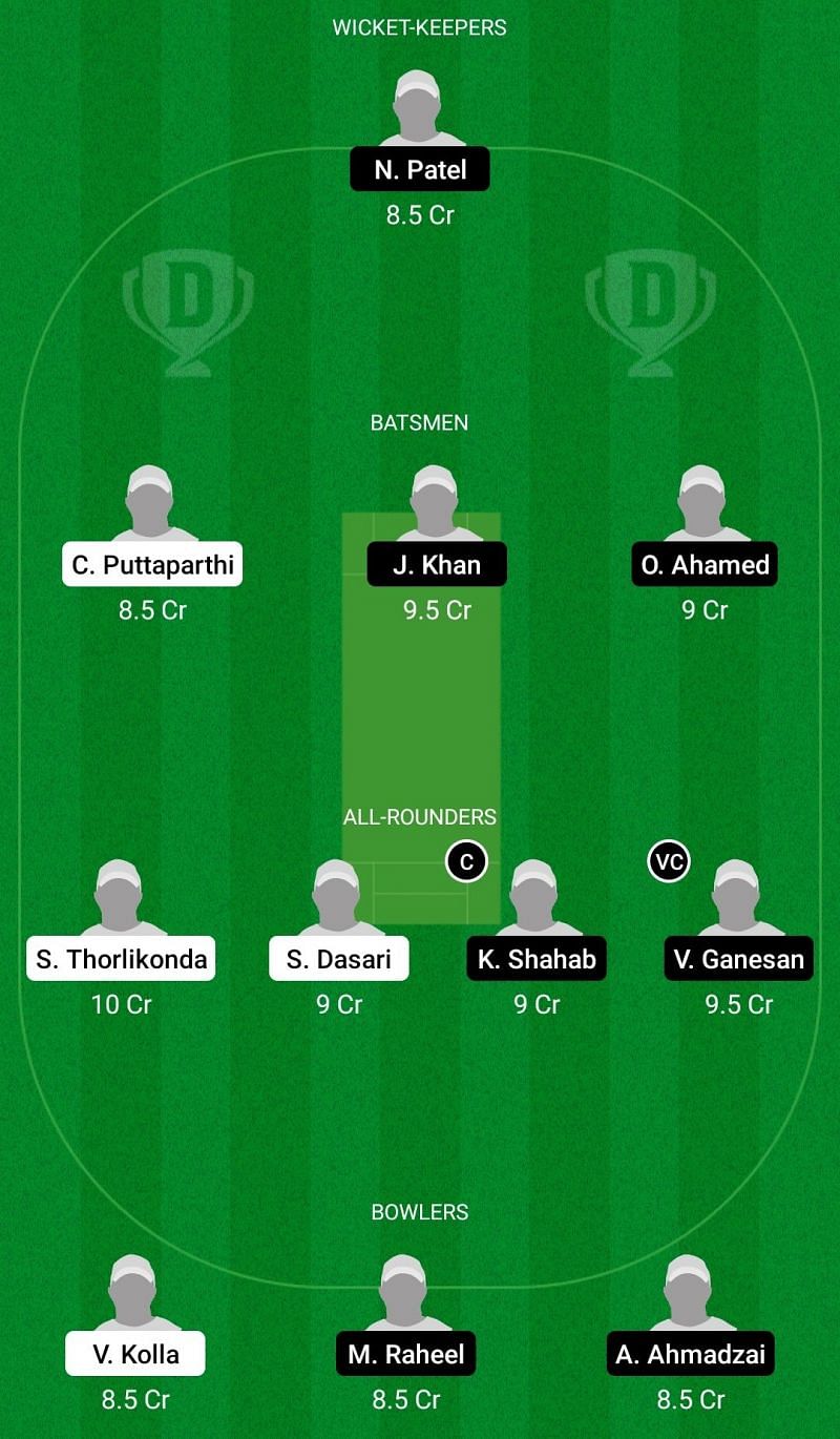 Dream11 Team for DJK SG Solingen vs Dusseldorf Blackcaps - ECS T10 Krefeld 2021 Match 33 & 34.