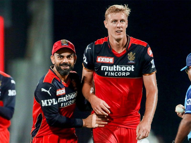 Virat Kohli and Kyle Jamieson (Credit: BCCI/IPL)