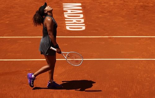 Naomi Osaka reacts during her match against Karolina Muchova