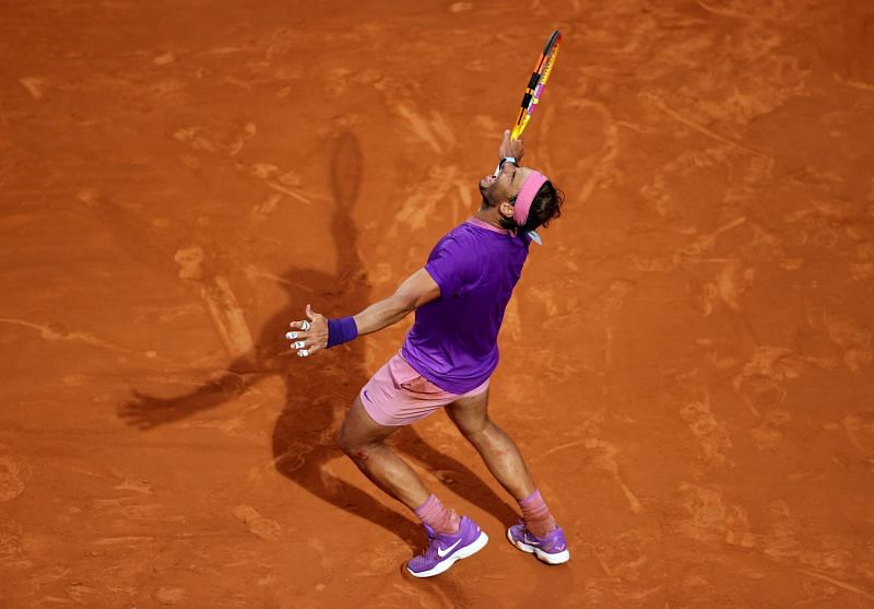 Rafael Nadal celebrates after winning the 2021 Italian Open