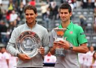 Rafael Nadal (L) and Novak Djokovic
